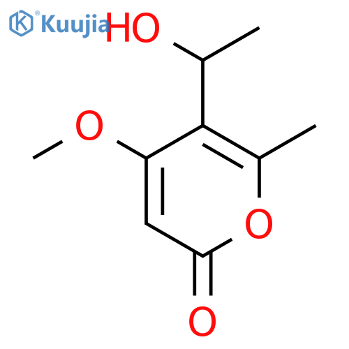 2H-Pyran-2-one, 5-(1-hydroxyethyl)-4-methoxy-6-methyl-, (S)- structure