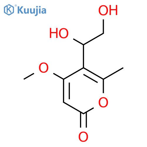 5-(1,2-Dihydroxyethyl)-4-methoxy-6-methylpyran-2-one structure