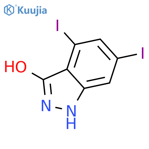 4,6-Diiodo-1H-indazol-3-ol structure