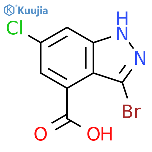 3-Bromo-6-chloro-1H-indazole-4-carboxylic acid structure