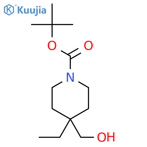 Tert-butyl 4-ethyl-4-(hydroxymethyl)piperidine-1-carboxylate structure