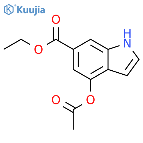 4-Acetoxy-6-indole carboxylic Acid ethyl ester structure