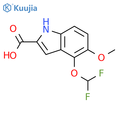 4-(difluoromethoxy)-5-methoxy-1H-indole-2-carboxylic acid structure