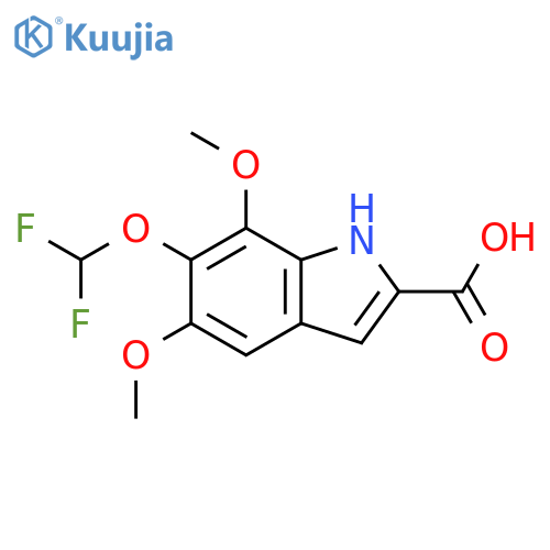 6-(difluoromethoxy)-5,7-dimethoxy-1H-indole-2-carboxylic acid structure