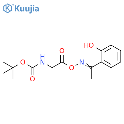 Carbamic acid,[2-[[[1-(2-hydroxyphenyl)ethylidene]amino]oxy]-2-oxoethyl]-,1,1-dimethylethyl ester structure