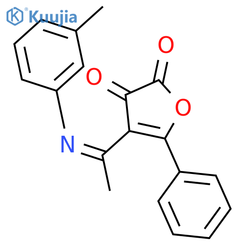 4-[(1E)-N-(3-methylphenyl)ethanimidoyl]-5-phenylfuran-2,3-dione structure