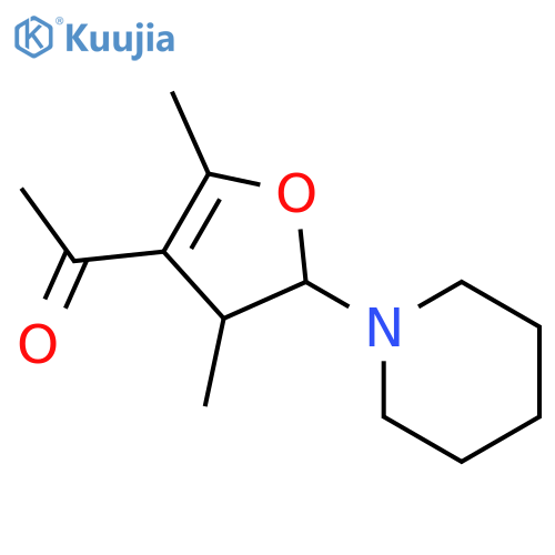 Ethanone, 1-[4,5-dihydro-2,4-dimethyl-5-(1-piperidinyl)-3-furanyl]- structure