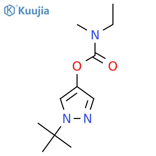 Carbamic acid, ethylmethyl-, 1-(1,1-dimethylethyl)-1H-pyrazol-4-yl ester structure