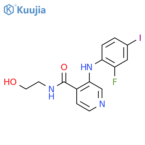 4-Pyridinecarboxamide,3-[(2-fluoro-4-iodophenyl)amino]-N-(2-hydroxyethyl)- structure