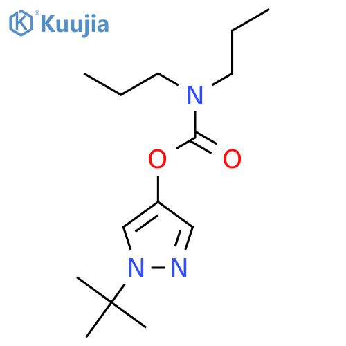 Carbamic acid, dipropyl-, 1-(1,1-dimethylethyl)-1H-pyrazol-4-yl ester structure