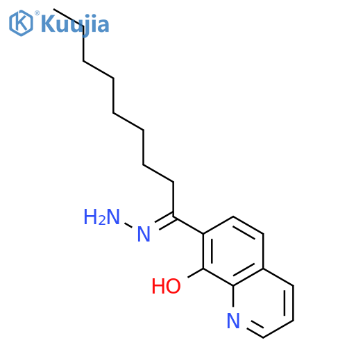 1-Nonanone, 1-(8-hydroxy-7-quinolinyl)-, hydrazone structure