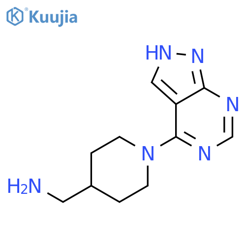 4-Piperidinemethanamine, 1-(1H-pyrazolo[3,4-d]pyrimidin-4-yl)- structure