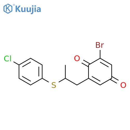 2,5-Cyclohexadiene-1,4-dione,2-bromo-6-[2-[(4-chlorophenyl)thio]propyl]- structure