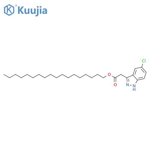 1H-Indazole-3-acetic acid, 5-chloro-, octadecyl ester structure