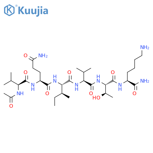 L-LYSINAMIDE, N-ACETYL-L-VALYL-L-GLUTAMINYL-L-ISOLEUCYL-L-VALYL-L-THREONYL- structure