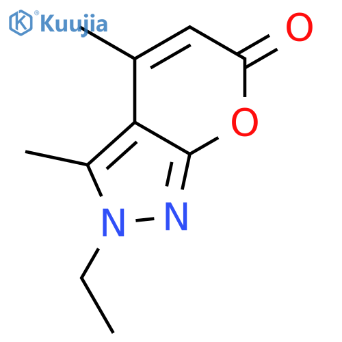 Pyrano[2,3-c]pyrazol-6(2H)-one, 2-ethyl-3,4-dimethyl- structure