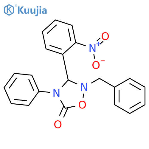 1,2,4-OXADIAZOLIDIN-5-ONE, 3-(2-NITROPHENYL)-4-PHENYL-2-(PHENYLMETHYL)- structure