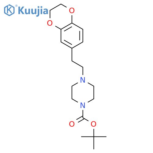 1-Piperazinecarboxylic acid,4-[2-(2,3-dihydro-1,4-benzodioxin-6-yl)ethyl]-, 1,1-dimethylethyl ester structure