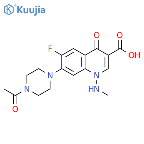 3-Quinolinecarboxylic acid,7-(4-acetyl-1-piperazinyl)-6-fluoro-1,4-dihydro-1-(methylamino)-4-oxo- structure