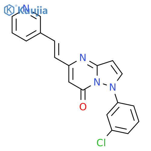 1H,7H-Pyrazolo(1,5-a)pyrimidin-7-one, 1-(3-chlorophenyl)-5-(2-(3-pyridyl)ethenyl)-, (E)- structure