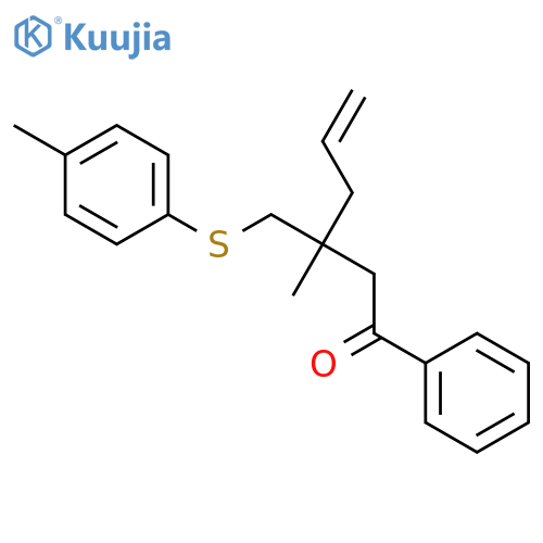 5-Hexen-1-one, 3-methyl-3-[[(4-methylphenyl)thio]methyl]-1-phenyl- structure