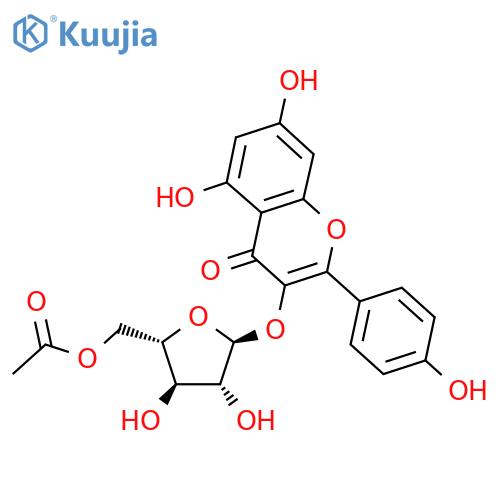 [(2S,3R,4R,5S)-5-[5,7-Dihydroxy-2-(4-hydroxyphenyl)-4-oxochromen-3-yl]oxy-3,4-dihydroxyoxolan-2-yl]methyl acetate structure
