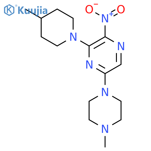 PYRAZINE, 5-(4-METHYL-1-PIPERAZINYL)-3-(4-METHYL-1-PIPERIDINYL)-2-NITRO- structure