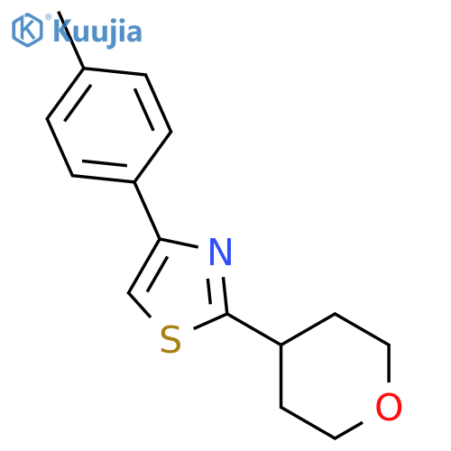 Thiazole, 4-(4-methylphenyl)-2-(tetrahydro-2H-pyran-4-yl)- structure