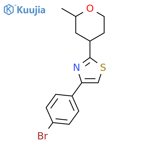 Thiazole, 4-(4-bromophenyl)-2-(tetrahydro-2-methyl-2H-pyran-4-yl)- structure