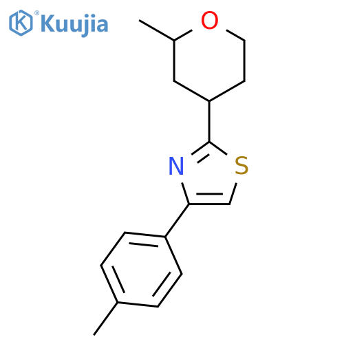 Thiazole, 4-(4-methylphenyl)-2-(tetrahydro-2-methyl-2H-pyran-4-yl)- structure