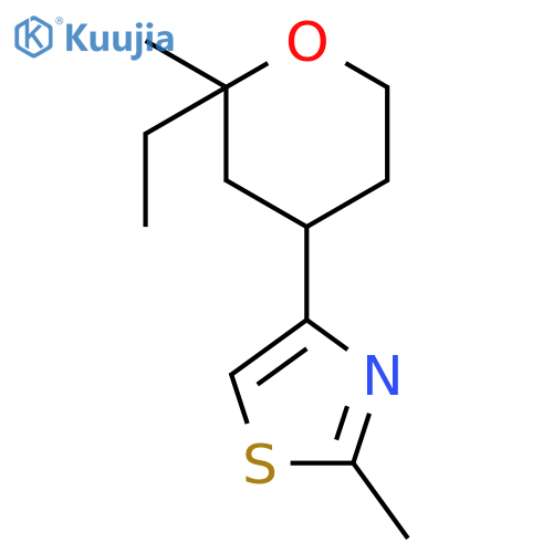 Thiazole, 4-(2-ethyltetrahydro-2-methyl-2H-pyran-4-yl)-2-methyl- structure