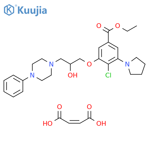 Benzoic acid,4-chloro-3-[2-hydroxy-3-(4-phenyl-1-piperazinyl)propoxy]-5-(1-pyrrolidinyl)-, ethyl ester, (2Z)-2-butenedioate (salt) structure