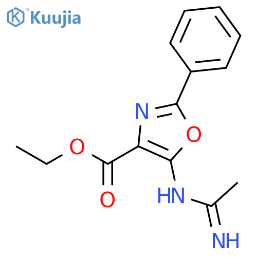 4-Oxazolecarboxylic acid, 5-[(1-iminoethyl)amino]-2-phenyl-, ethyl ester structure