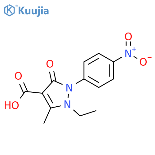 1H-Pyrazole-4-carboxylic acid,1-ethyl-2,3-dihydro-5-methyl-2-(4-nitrophenyl)-3-oxo- structure