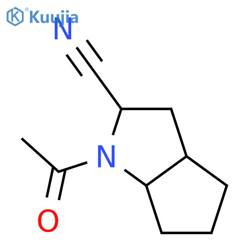 Cyclopenta[b]pyrrole-2-carbonitrile, 1-acetyloctahydro- structure