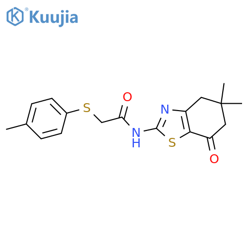 N-(5,5-dimethyl-7-oxo-4,5,6,7-tetrahydro-1,3-benzothiazol-2-yl)-2-(4-methylphenyl)sulfanylacetamide structure
