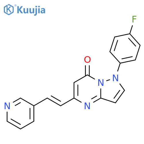 Pyrazolo[1,5-a]pyrimidin-7(1H)-one,1-(4-fluorophenyl)-5-[2-(3-pyridinyl)ethenyl]-, (E)- structure