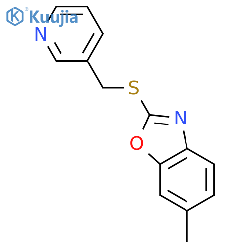 Benzoxazole, 6-methyl-2-[(3-pyridinylmethyl)thio]- structure
