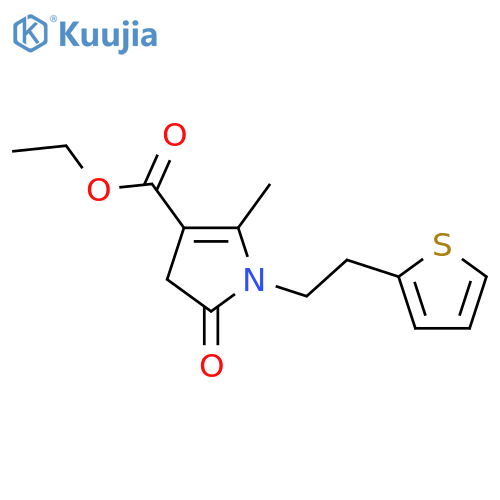 Ethyl 2-methyl-5-oxo-1-(2-(thiophen-2-yl)ethyl)-4,5-dihydro-1H-pyrrole-3-carboxylate structure