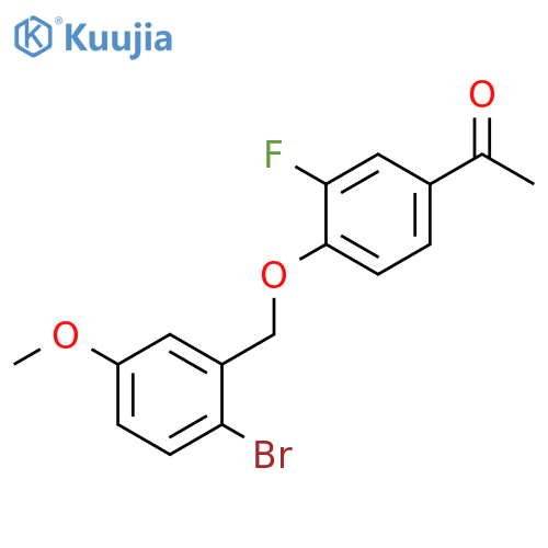 1-{4-(2-Bromo-5-methoxybenzyl)oxy-3-fluorophenyl}-1-ethanone structure
