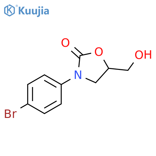3-(4-bromophenyl)-5-(hydroxymethyl)-1,3-oxazolidin-2-one structure