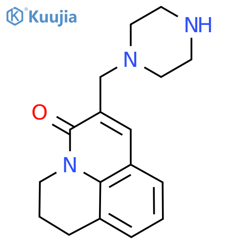 6-(piperazin-1-ylmethyl)-2,3-dihydro-1H,5H-pyrido[3,2,1-ij]quinolin-5-one structure