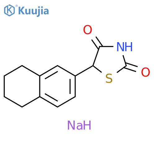 2,4-Thiazolidinedione, 5-(5,6,7,8-tetrahydro-2-naphthalenyl)-, sodium salt (1:1) structure