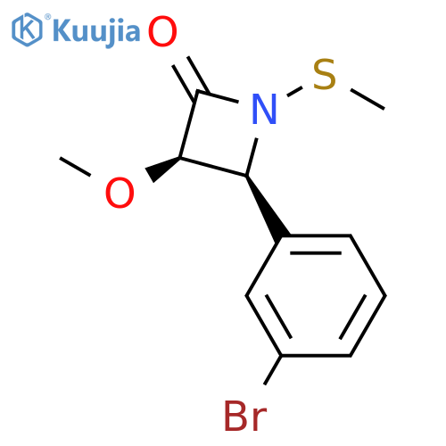 2-AZETIDINONE, 4-(3-BROMOPHENYL)-3-METHOXY-1-(METHYLTHIO)-, (3R,4S)- structure