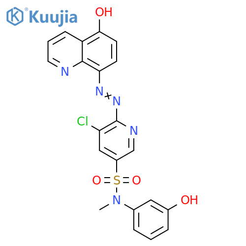 3-Pyridinesulfonamide,5-chloro-N-(3-hydroxyphenyl)-6-[(5-hydroxy-8-quinolinyl)azo]-N-methyl- structure