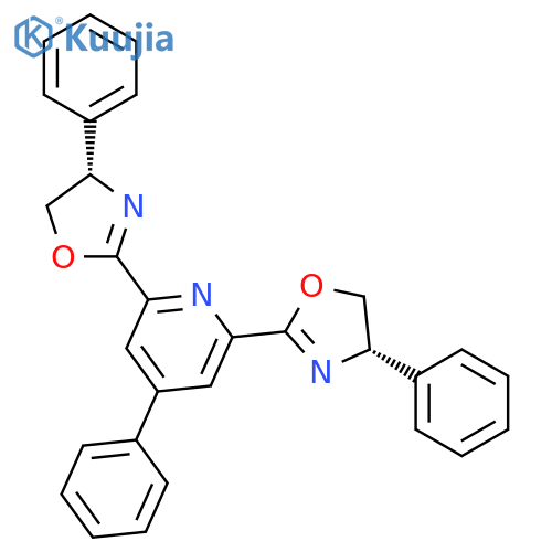 Pyridine, 2,6-bis[(4S)-4,5-dihydro-4-phenyl-2-oxazolyl]-4-phenyl- structure