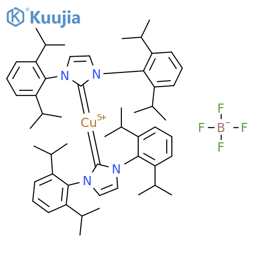 Bis(1,3-bis(2,6-diisopropylphenyl)imidazol-2-ylidene)copper(I) tetrafluoroborate structure