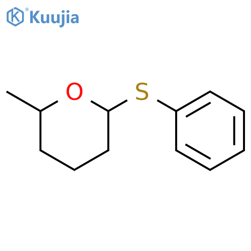 2H-Pyran, tetrahydro-2-methyl-6-(phenylthio)-, trans- structure