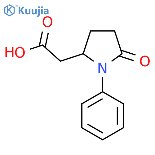 2-(5-Oxo-1-phenylpyrrolidin-2-yl)acetic acid structure