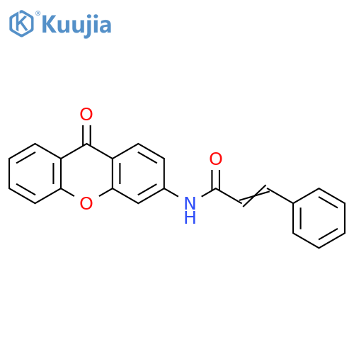 (2E)-N-(9-oxo-9H-xanthen-3-yl)-3-phenylprop-2-enamide structure
